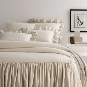 Annie Selke Wilton Natural Bedspread 75% Cotton/25% Linen King Size